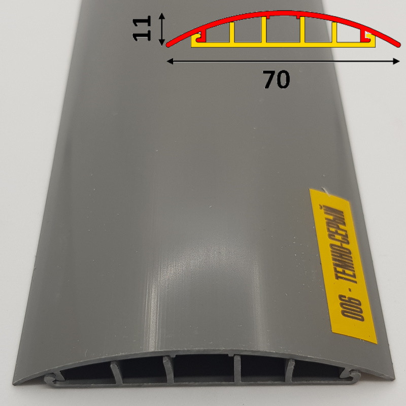 Профіль для захисту підлогової проводки на самоклеючій основі 70 мм Сірий 2,7 м