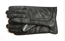 Жіночі шкіряні рукавички Shust Саманта сенсорні чорні, фото 2