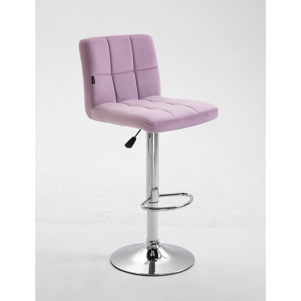 Барний стілець хокер з регулюванням висоти HR8052W верес велюр хромоване підстава, фото 1