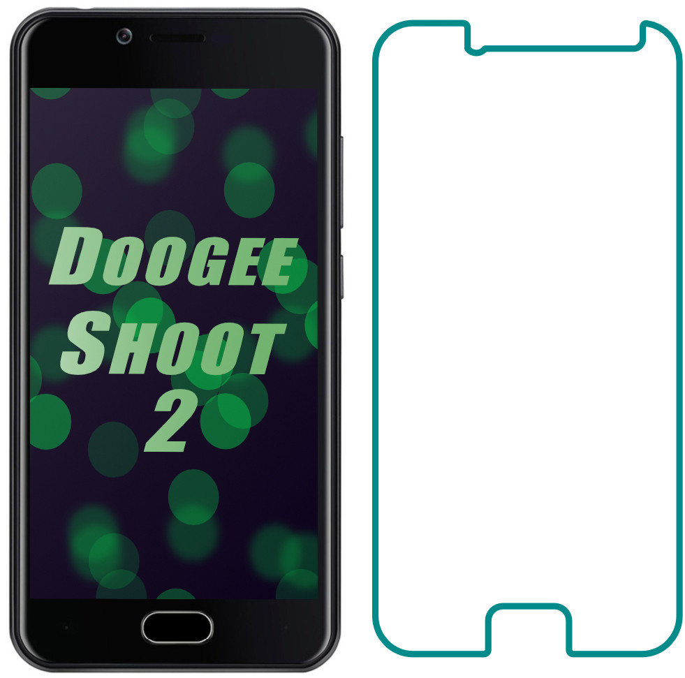 Захисне скло Doogee Shoot 2 (Прозоре 2.5 D 9H) (Дуги Шот Шут 2)