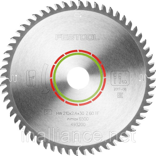 Диск пиляльний LAMINATE/HPL HW 210x2.4x30 TF60 Festool 493200