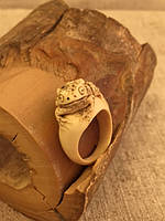 Кольцо из бивня мамонта, Перстень "Лягушка" из бивня мамонта, Украшение "Лягушка", Украшения из кости "Жаба"
