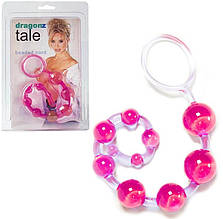 Анальний ланцюжок на жорсткому зчепленні Dragonz Tale, рожева, 25 см