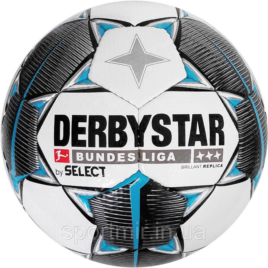 М'яч футбольний DERBYSTAR FB BL BRILLANT REPLICA IMS (147), білий/черн/сер/ р.5 *3955 100038 ), фото 1