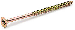 Гвинт по дереву 4.0х70 потайний універсальний з частковою різьбою і жовтим цинком