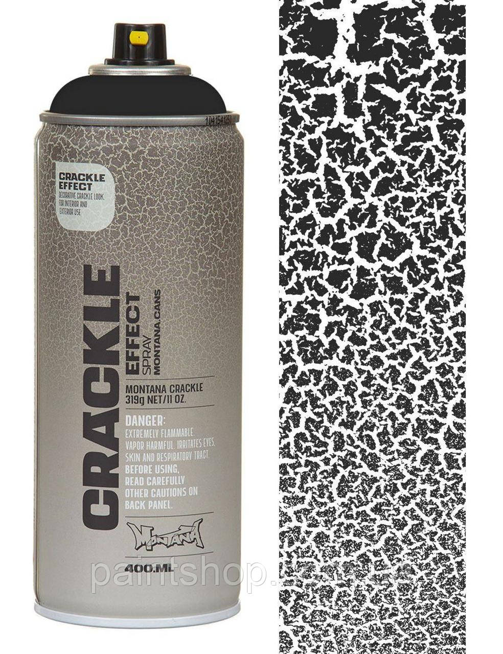 Фарба аерозольна Montana Crackle EC9017 Traffic Black (Чорний) 400 мл