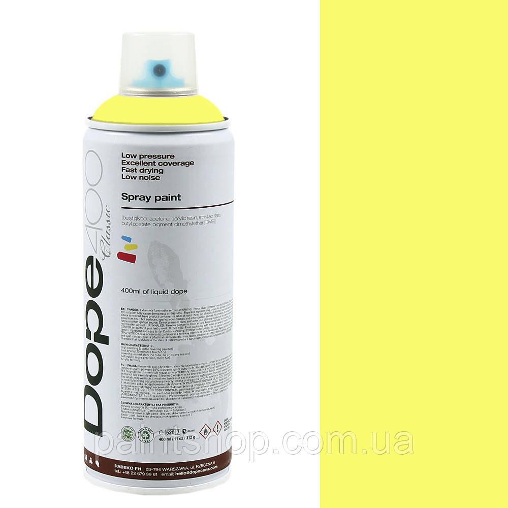 Аерозольна фарба Dope D-010 Lemon Yellow (Лимонний) 400 мл
