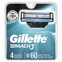 Gillette MACH3 (4 cartridge), лезвия MACH3 (оригинал США)