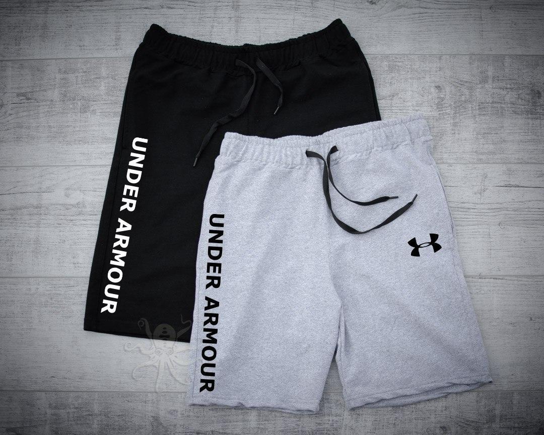 Чоловічі чорні та сірі шорти Андер Армор (Under Armour)