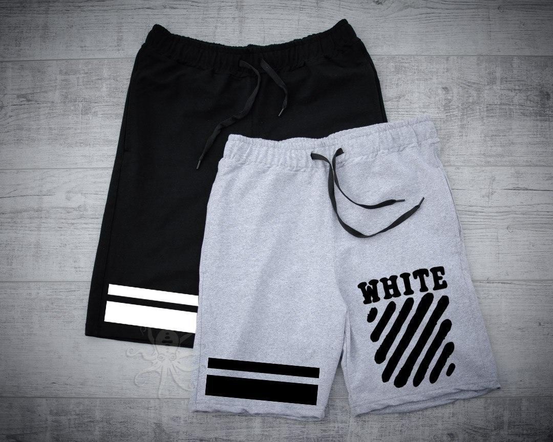 Чоловічі чорні та сірі шорти Оф Вайт (Off White)