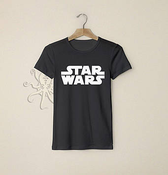 Чорна футболка Star Wars/футболки з написами та лого на замовлення