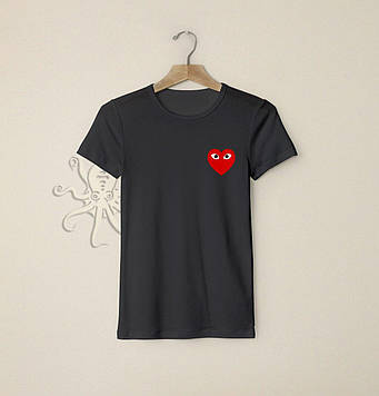 Чоловіча футболка з лого сердечка/футболки з написами та лого на замовлення