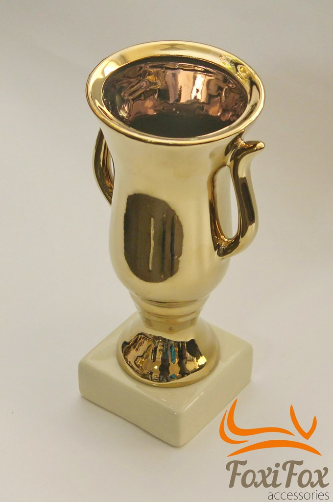 Керамічний кубок - ваза золотий глянець