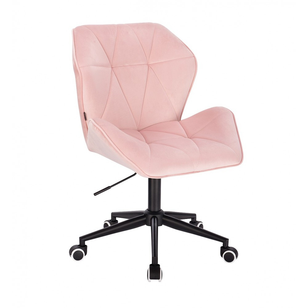 Перукарське крісло на пневматиці Hrove Form HR212K рожевий велюр чорні колеса