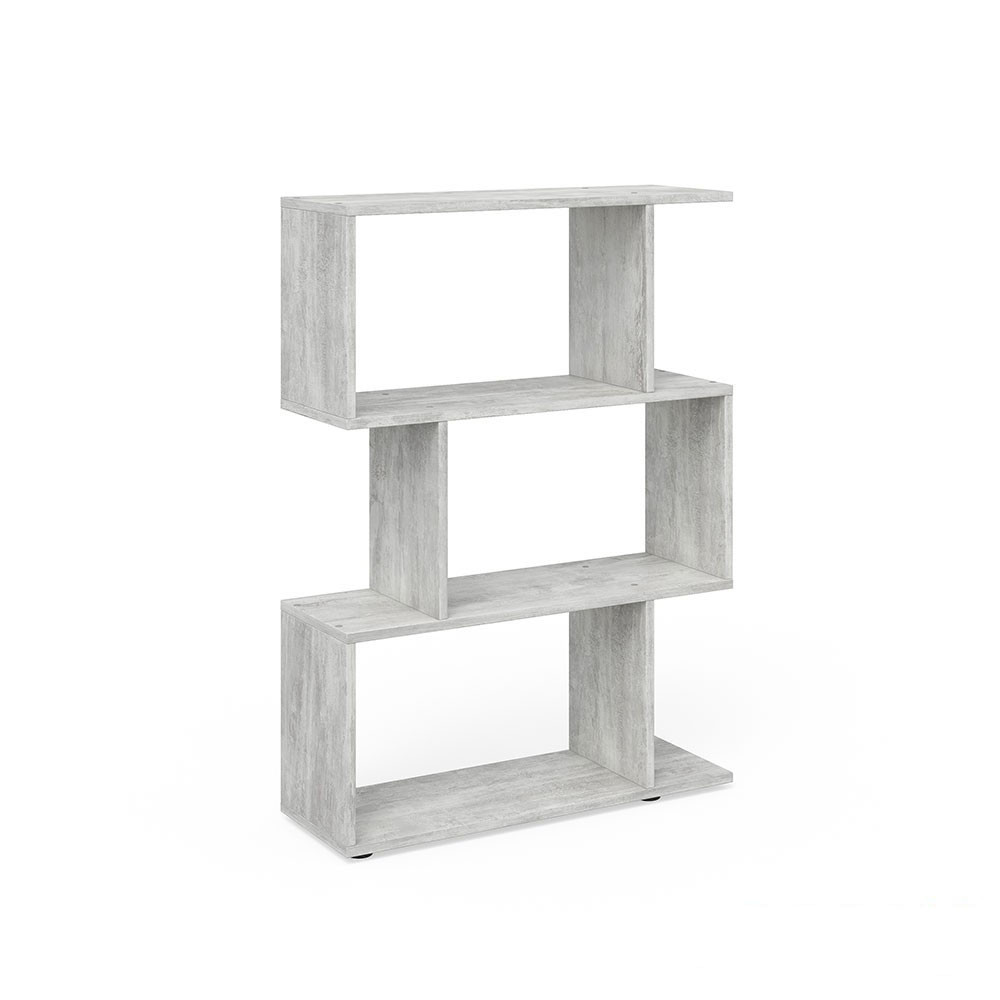 Зручний стелаж для дому, драбинка, книжкова шафа з ДСП 3 відсіки, СТ-3-700 колір Бетон