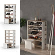 Зручний стелаж для дому, полиці для взуття, з ДСП 5 відсіку, Бетон\білий, фото 7