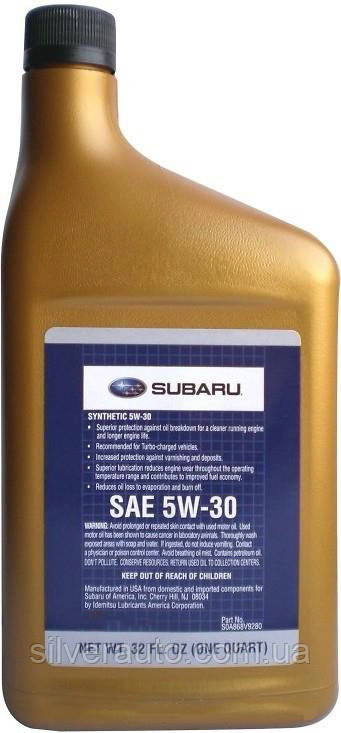 Моторное масло Subaru Motor Oil 5W-30 0,946л - фото 2 - id-p91646972