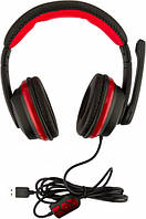 Ігрові навушники з мікрофоном OVLENG GT91 USB Black-Red (nogt91br)