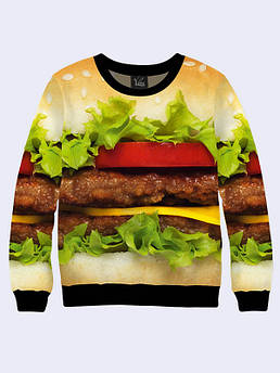 Чоловічий світшот із принтом Гамбургер Бутерброд