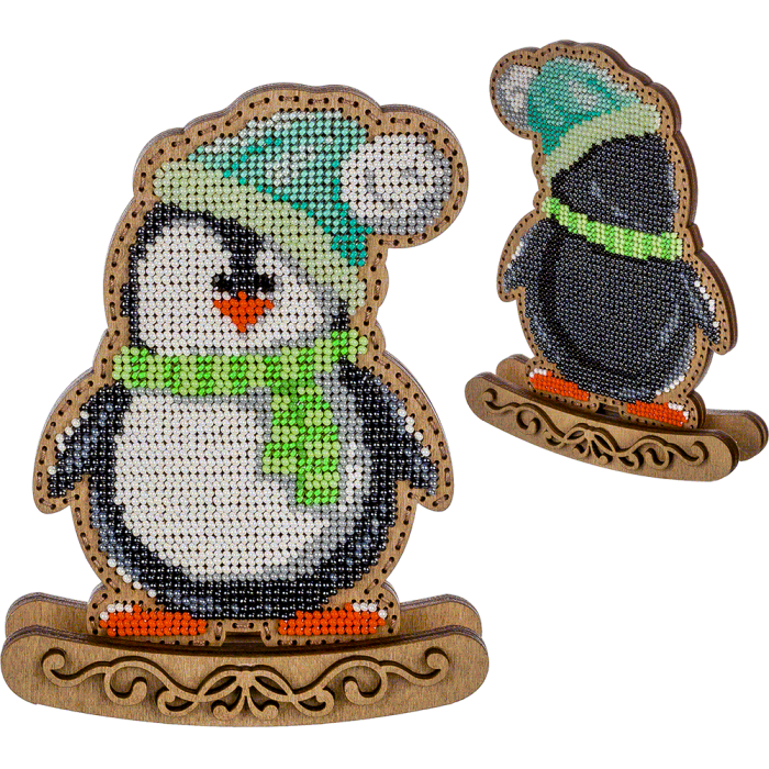 Набір для вишивання бісером для дерева Пінгвін  FLK-292