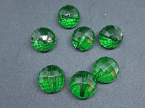 Бусини акрил "Шар грані" зелений 20 мм 500 грамів