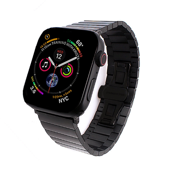 Металевий ремінець браслет чорного кольору для Apple Watch 42-44 мм