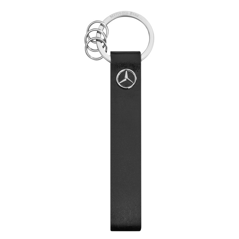 Шкіряний брелок для ключів Mercedes-Benz Key Ring, Bilbao, black / silver-coloured, артикул B66953823