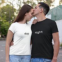 Парные футболки для парня и девушки "day / night"