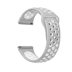 Спортивний ремінець Primolux Perfor Sport з перфорацією для годин Samsung Galaxy Watch 46mm - Grey&White