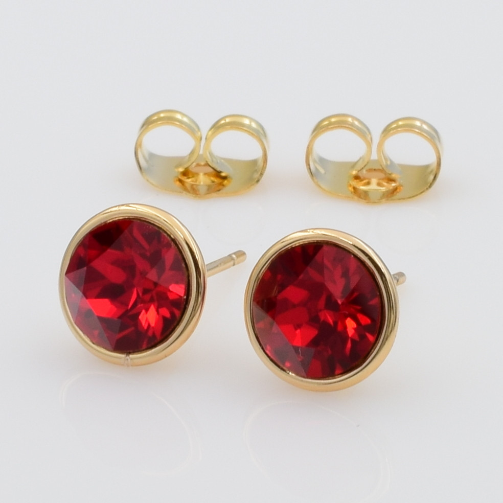 XUPING Серьги Позолота 18к камни Swarovski, Діаметр 0.9см