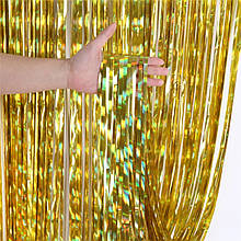 Фіранка штора з фольги золото радужное1м х 2м
