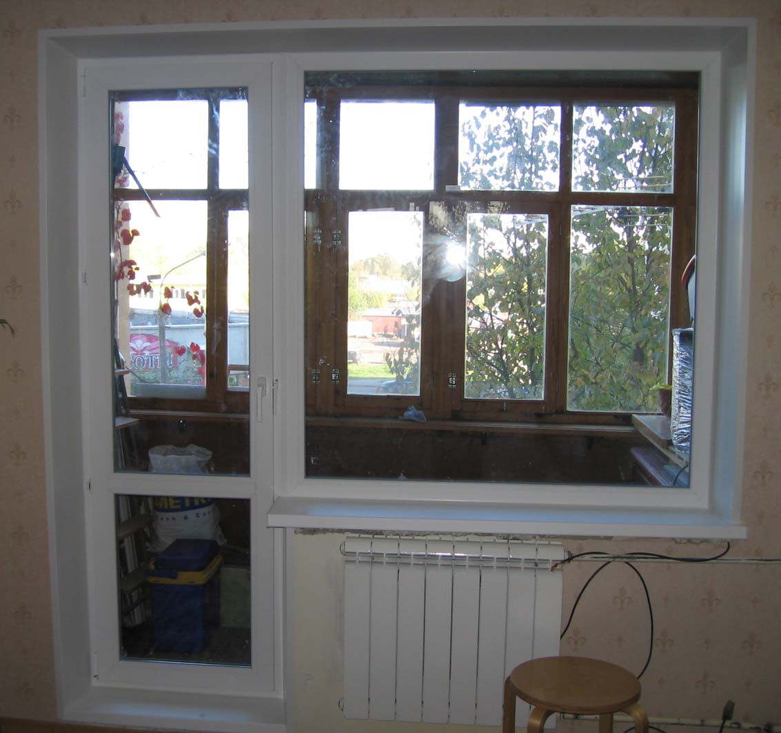 Балконный блок OpenTeck 60, дверь 0,7х2,1м окно 1,2х1,4м - фото 2 - id-p78565605
