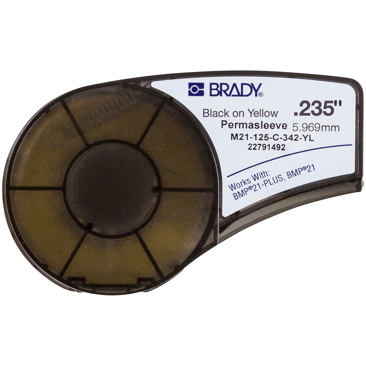Жовта термоусадкова трубка Brady M21-125-C-342-YL чорний на жовтому