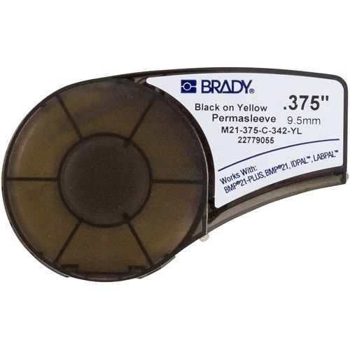 Жовта термоусадкова трубка 16.4мм 2.1м для дроту Ø до 8.1мм Brady M21-375-C-342-YL чорний на жовтому