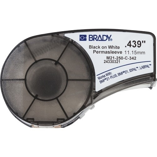 Термоусадкова трубка 11.15мм 2.10м Brady M21-250-C-342 чорний на білому