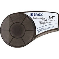 Лента для принтера этикеток BRADY M21-250-595-YL лента 6.35 мм/6.4 м винил, (черный на желтом)