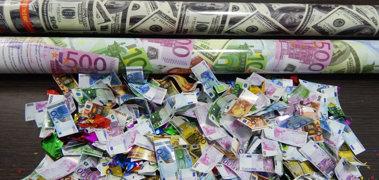 Хлопавка пневмо "Долар/Євро" 80 см, фото 1