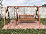 Дерев'яна садова/дачна подвійна гойдалка "Калімантан" (з фарбування з міцного бруса 100 на 100 мм), фото 2