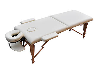 Масажний стіл дерев'яний розкладна кушетка косметологічна ZET-1042 розмір S 180*60*61 Кремовий