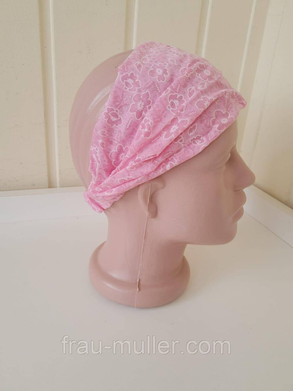 Пов'язка жіноча на гумціі рожева Kapriss, фото 1