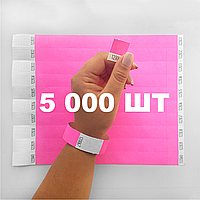 5000 шт - Паперові контрольні браслети Tyvek — 3/4" Рожевий