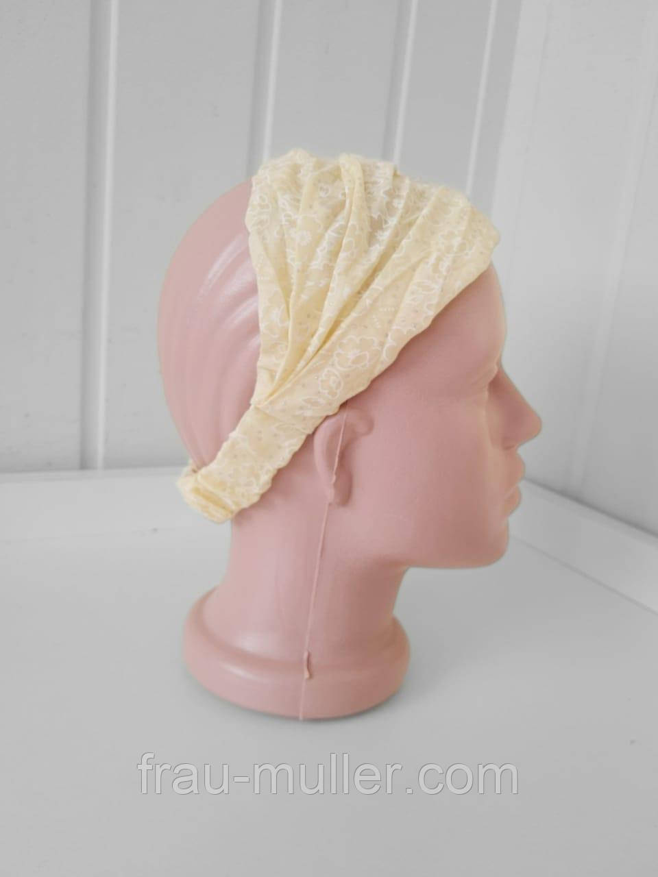 Пов'язка жіноча на резинці пісочно-жовта Kapriss, фото 1