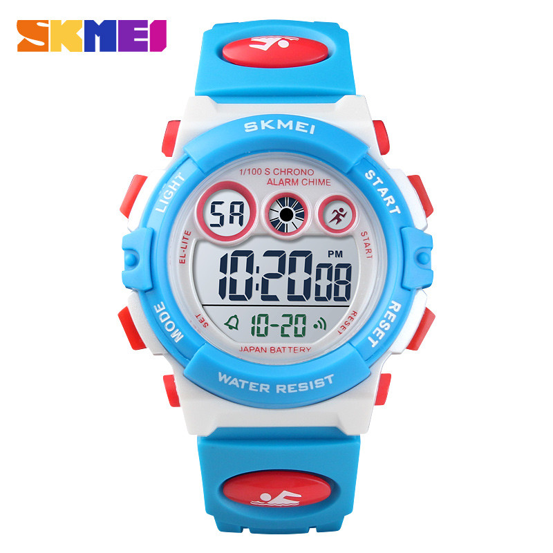 Skmei 1451 білий із блакитним дитячий спортивний годинник