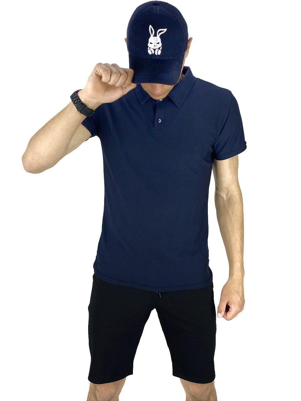 Костюм Intruder LaCosta річний синій-чорний. Чоловіча футболка поло+Чоловічі шорти трикотажні+ Кепка