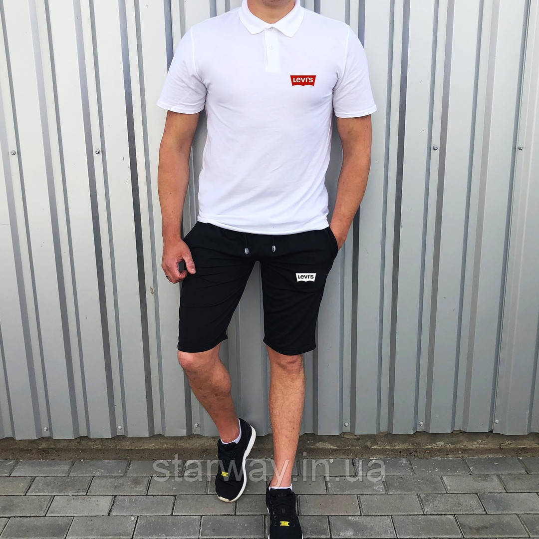 Комплект футболки поло та шорти Levis логотип принт  ⁇  стильна теніска