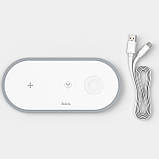 Бездротове зарядний пристрій 3 в 1 HOCO CW24 15W, біле, фото 3