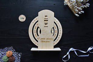 Вічний настільний іменний календар, календар з дерева з гравіюванням, органайзер