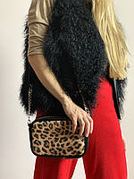 Леопардовая женская сумка-мессенджер из экокожи и ткани