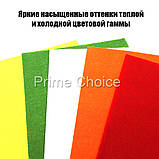 Набір жорсткого фетру 12 шт 30х20см "Мікс" 1мм, фетр для рукоділля, виробів, шиття і творчості листовий, фото 4