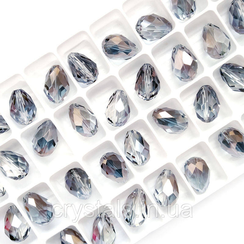Кришталеві намистини краплі Preciosa (Чехія) 10.5х7 мм Crystal Valentinite, фото 1